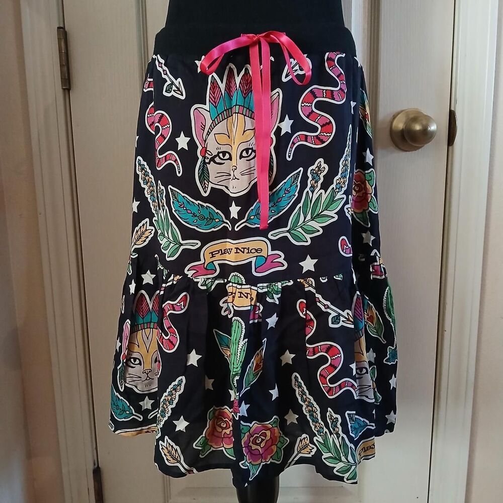 Double D Ranch Black and Multicolor Mini Skirt